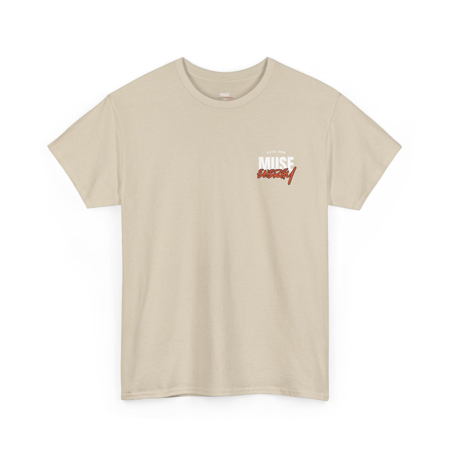 Muse Energy Unisex Heavy Cotton Tee - Casual Wear, Street Style, Gift for Him/Her, Everyday Comfort, Graphic Tee