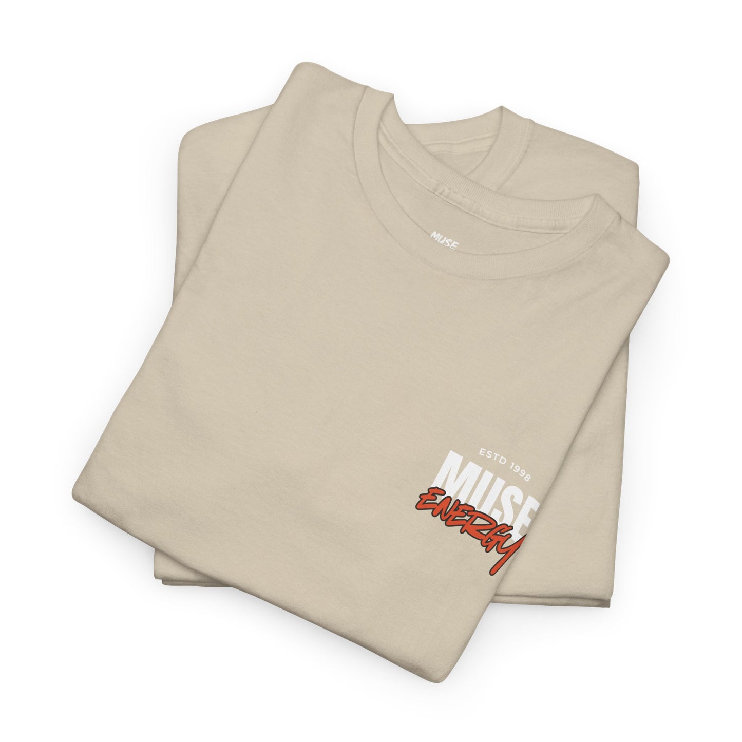 Muse Energy Unisex Heavy Cotton Tee - Casual Wear, Street Style, Gift for Him/Her, Everyday Comfort, Graphic Tee