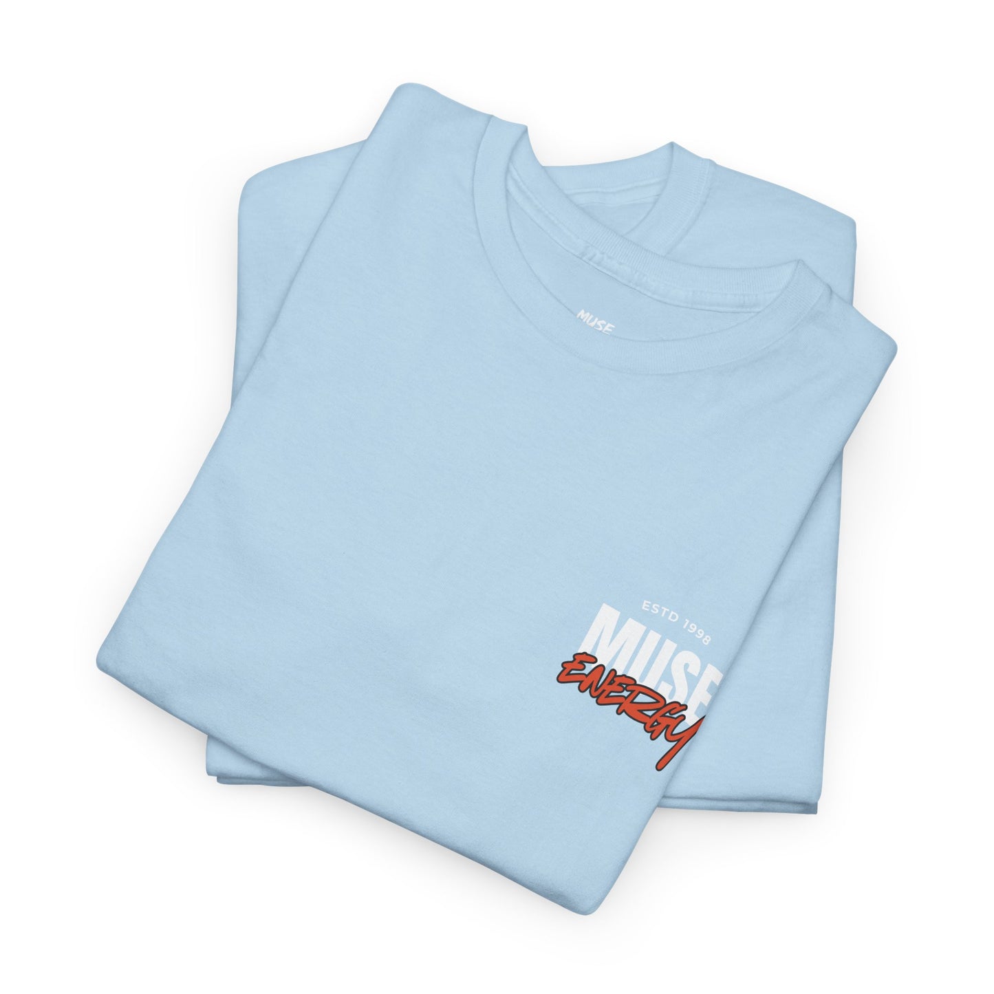 Muse Energy Unisex Heavy Cotton Tee - Casual Wear, Street Style, Gift for Him/Her, Everyday Comfort, Graphic Tee